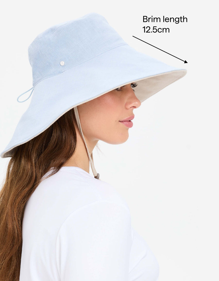 Ultra Wide Cotton Linen Hat UPF 50+ | Women's UV Protection Sun Hat