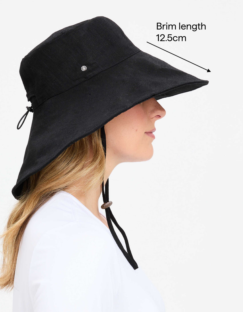 Ultra Wide Cotton Linen Hat UPF 50+ | Women's UV Protection Sun Hat